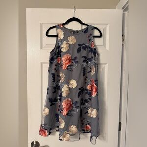 Boutique ECI Floral Mini Sleeveless Dress with Tie Back Size Medium